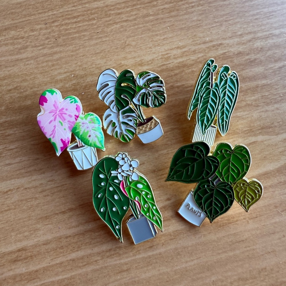 Set of Botanical Enamel Pins
